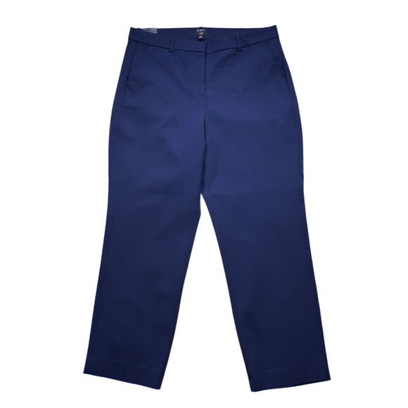J. Crew Factory Kallie Pants Navy Blue Straight Leg Trousers Women's Size 16 NWT - Picture 1 of 9